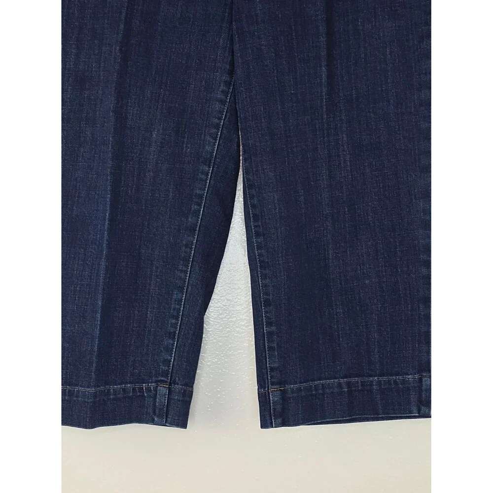 Talbots Flawless High Rise Wide Crop Jeans Dark Blue Size 16WP